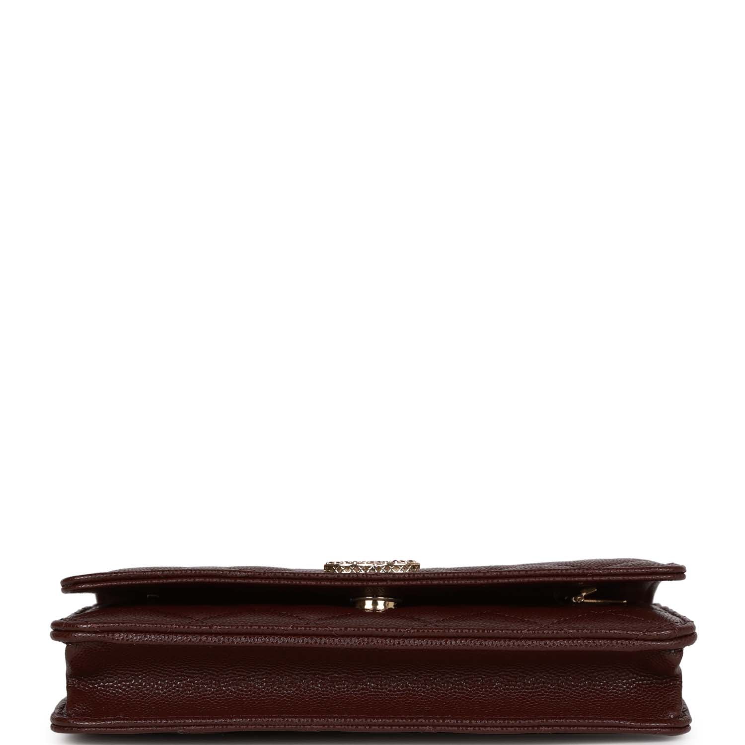 Chanel Wallet on Chain WOC Burgundy Caviar Light Gold Hardware