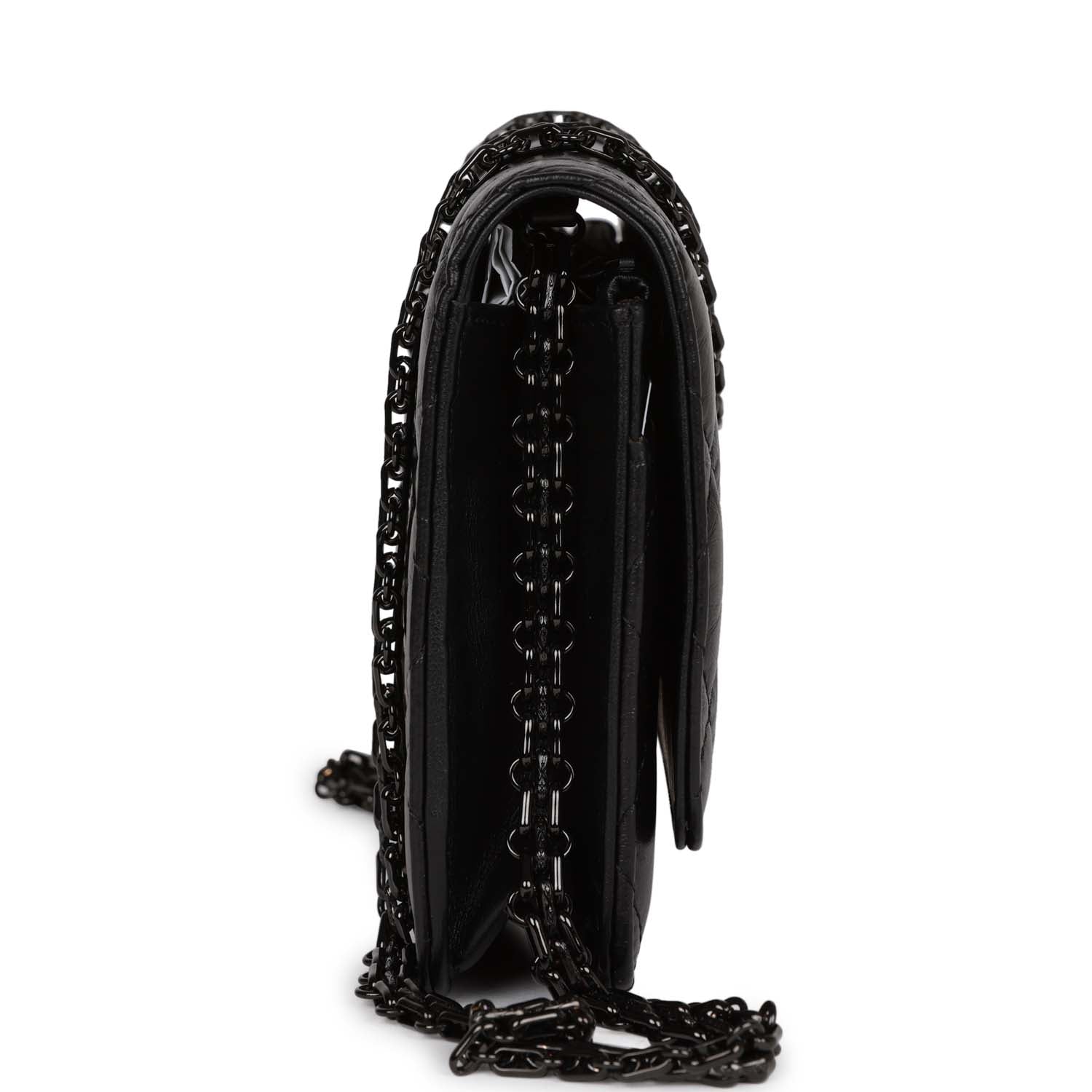 Chanel Reissue Wallet On Chain WOC So Black Aged Calfskin Black Hardware