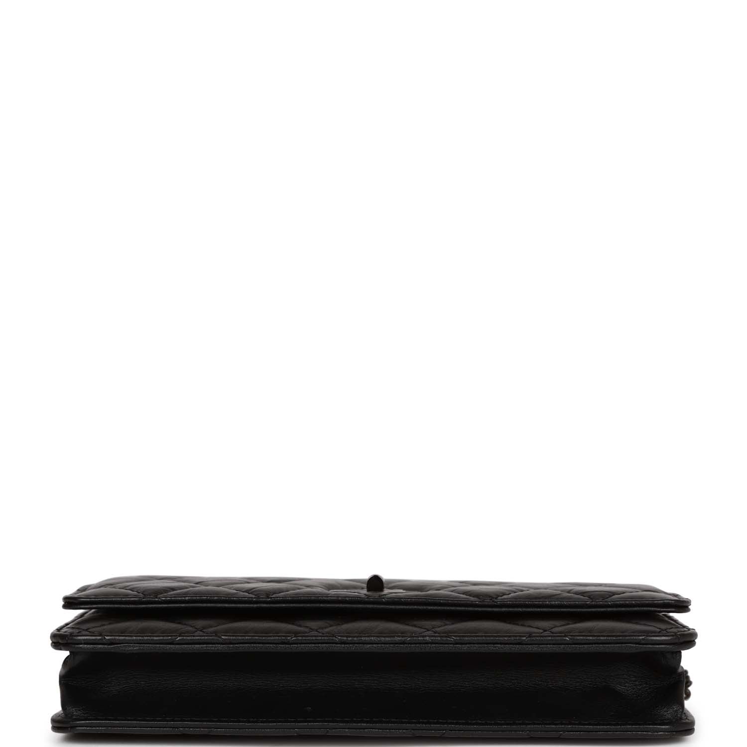 Chanel Reissue Wallet On Chain WOC So Black Aged Calfskin Black Hardware