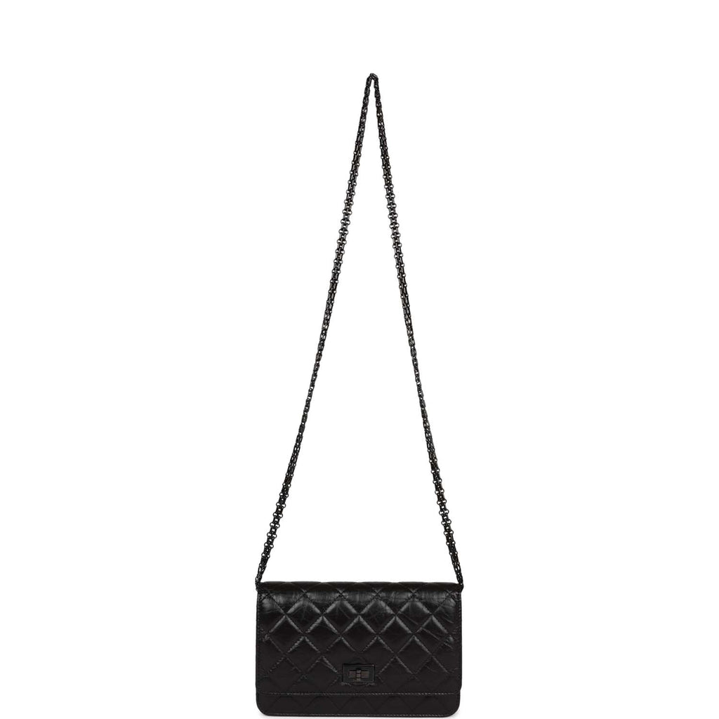Chanel Reissue Wallet On Chain WOC So Black Aged Calfskin Black Hardware