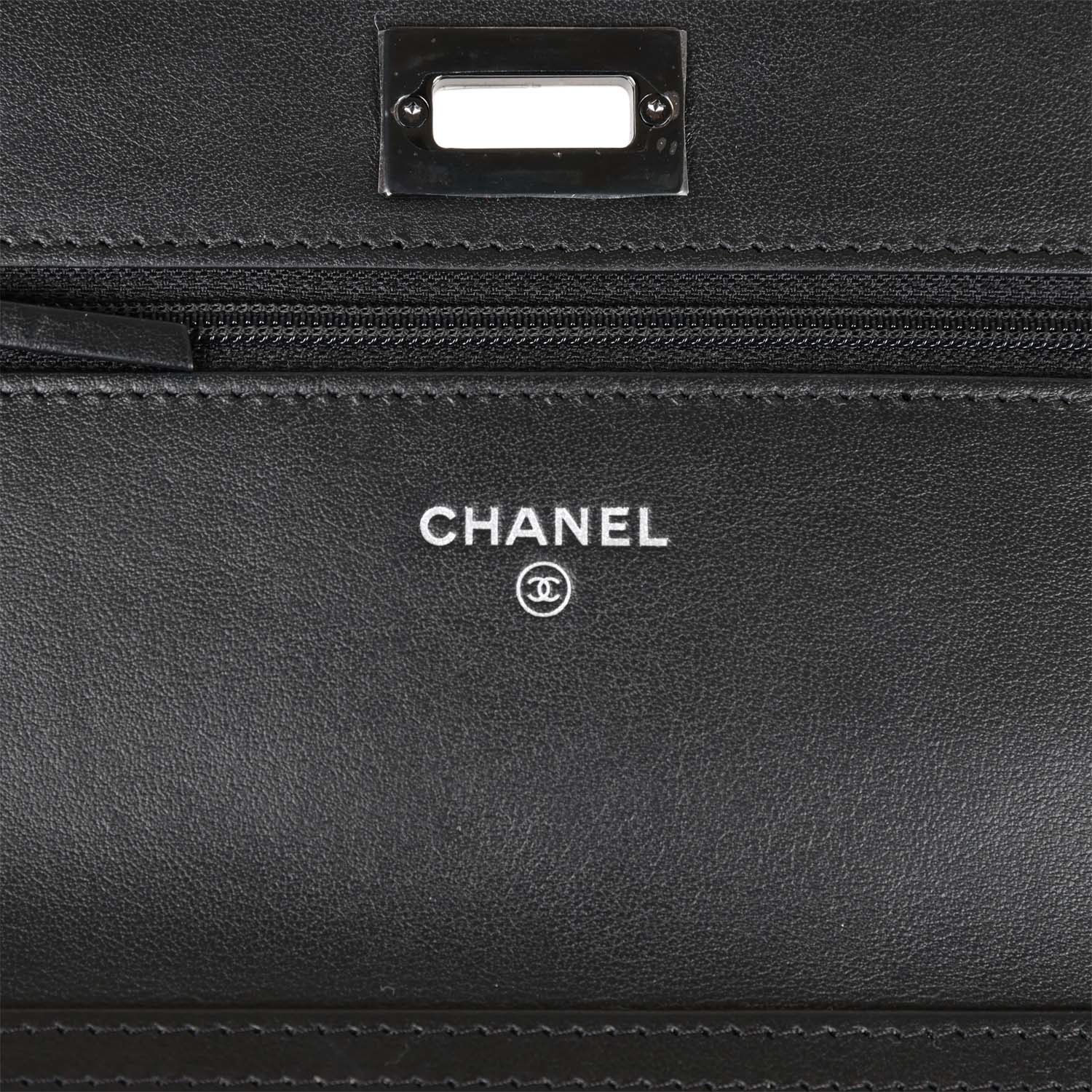 Chanel Reissue Wallet On Chain WOC So Black Aged Calfskin Black Hardware