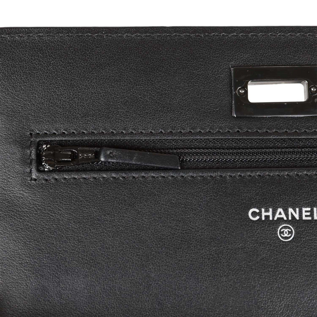 Chanel Reissue Wallet On Chain WOC So Black Aged Calfskin Black Hardware
