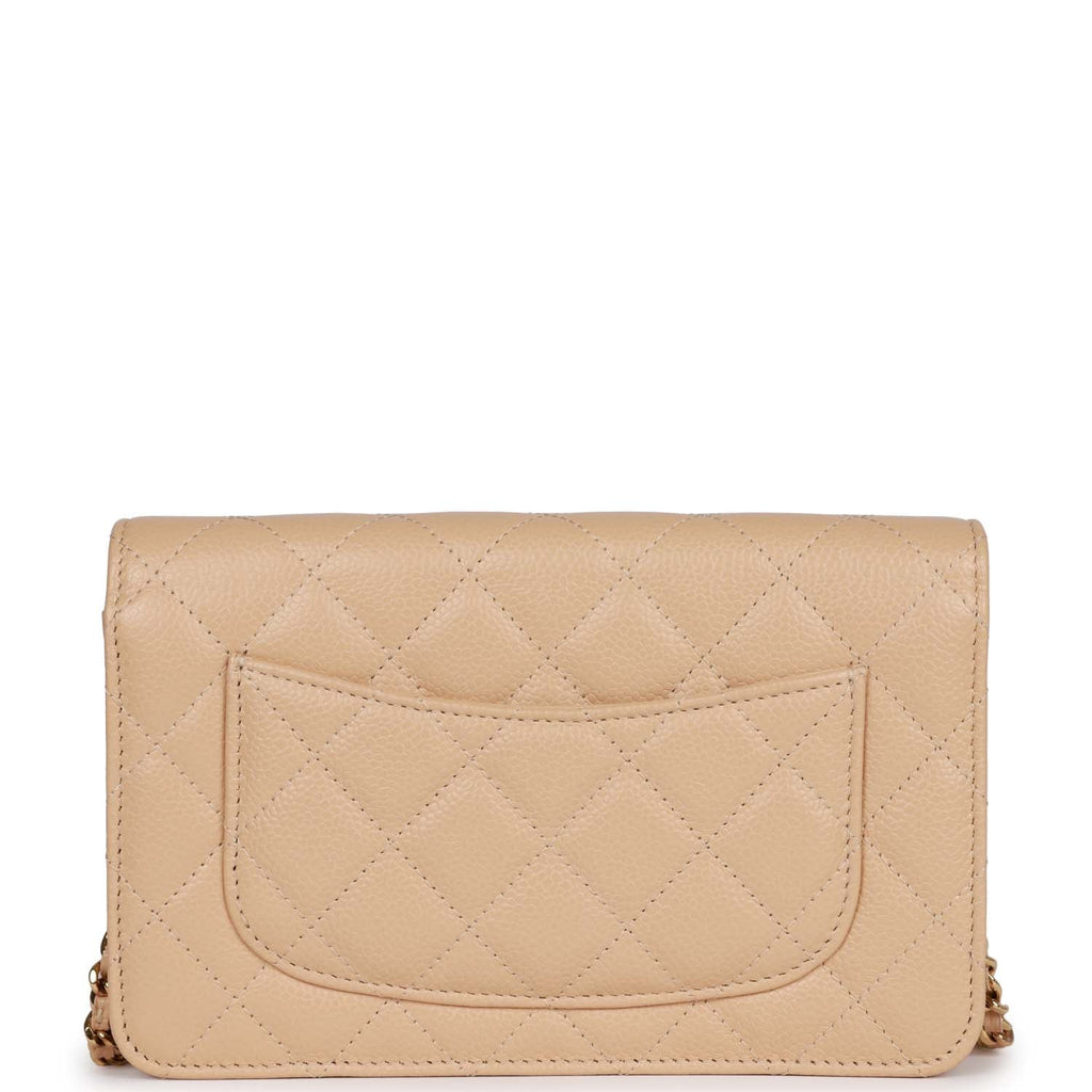 Chanel Wallet on Chain WOC Beige Caviar Gold Hardware