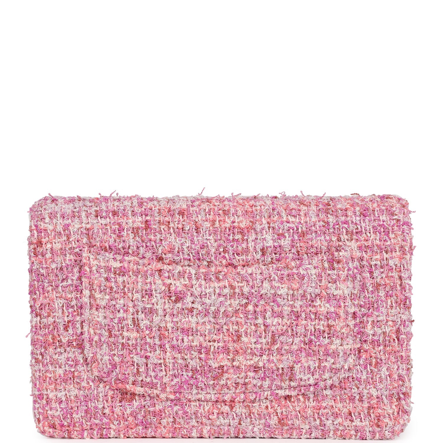 Chanel Classic Wallet On Chain WOC Pink Multicolored Tweed Gold Hardware