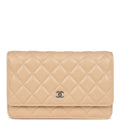 Chanel Wallet On Chain WOC Beige Caviar Silver Hardware