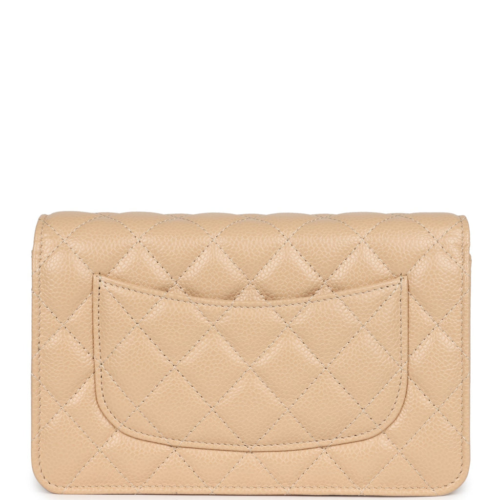 Chanel Wallet On Chain WOC Beige Caviar Silver Hardware