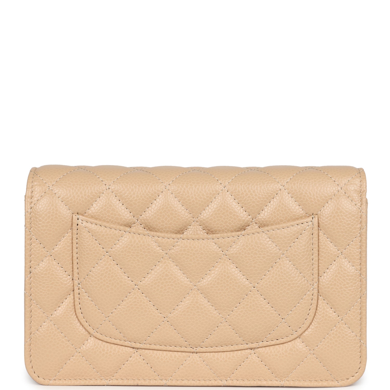 Chanel Wallet On Chain WOC Beige Caviar Silver Hardware