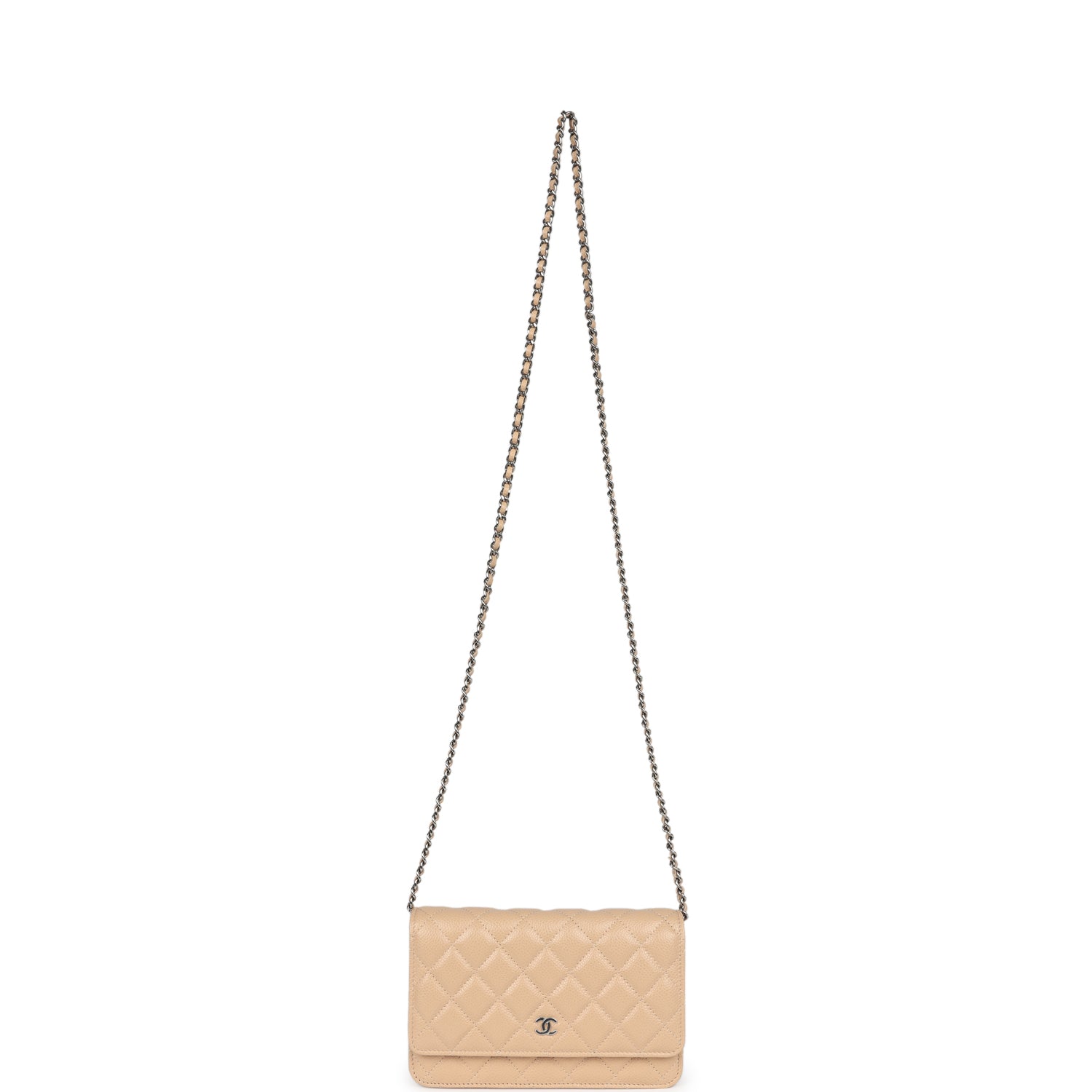 Chanel Wallet On Chain WOC Beige Caviar Silver Hardware