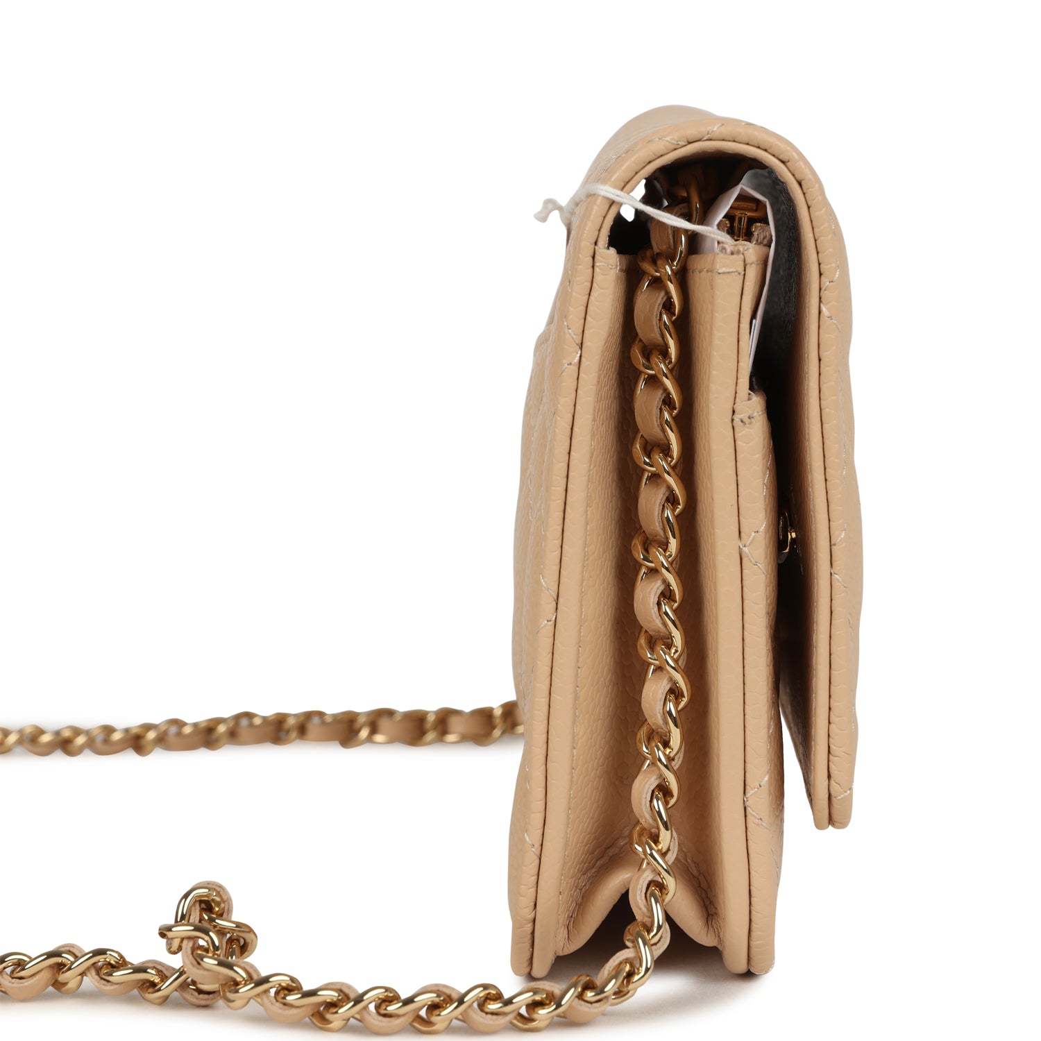 Chanel Wallet On Chain WOC Light Beige Caviar Gold Hardware