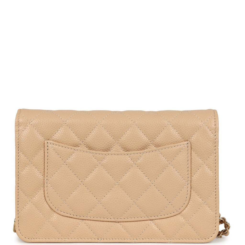 Chanel Wallet On Chain WOC Light Beige Caviar Gold Hardware