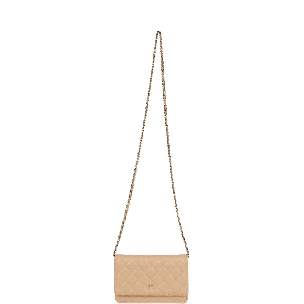 Chanel Wallet On Chain WOC Light Beige Caviar Gold Hardware