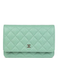 Chanel Wallet On Chain WOC Light Green Caviar Light Gold Hardware