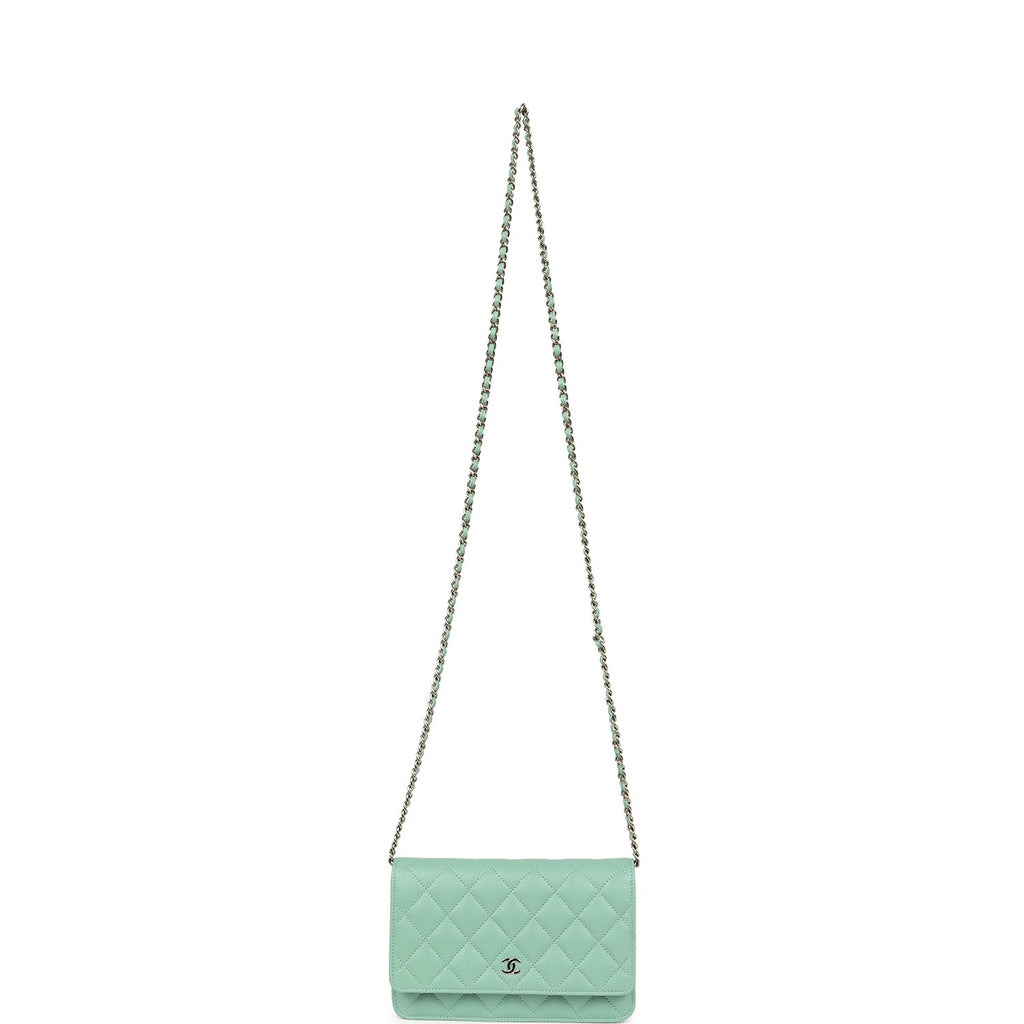Chanel Wallet On Chain WOC Light Green Caviar Light Gold Hardware