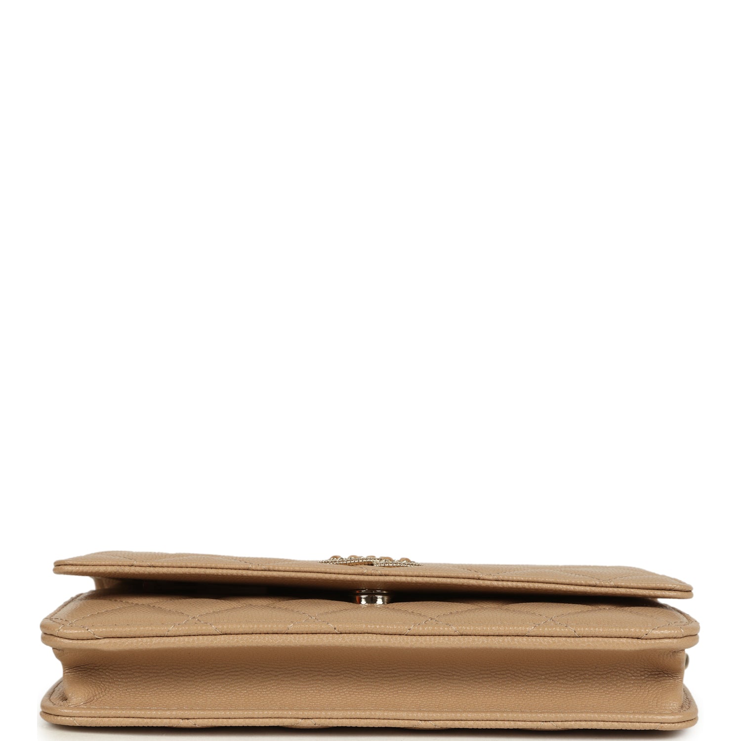 Chanel Wallet On Chain WOC Beige Shiny Caviar Light Gold Hardware
