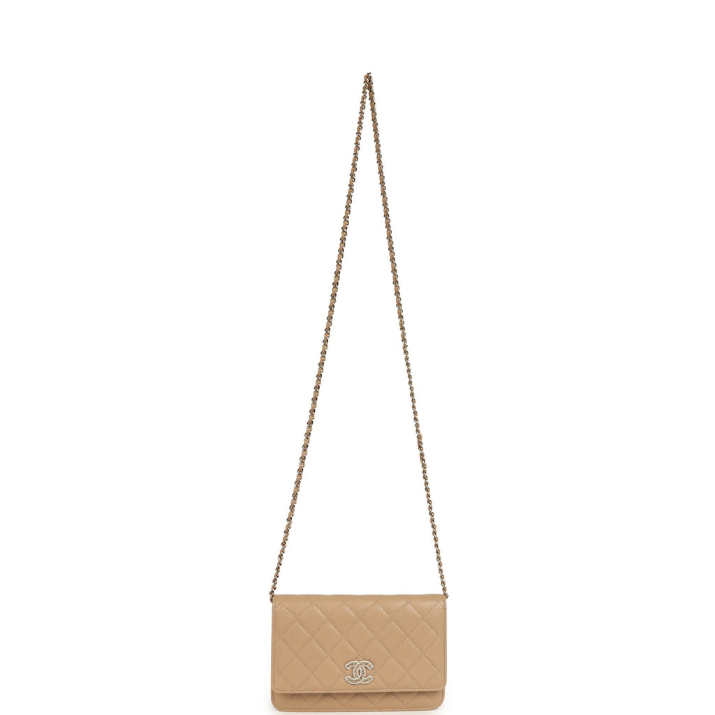 Chanel Wallet On Chain WOC Beige Shiny Caviar Light Gold Hardware