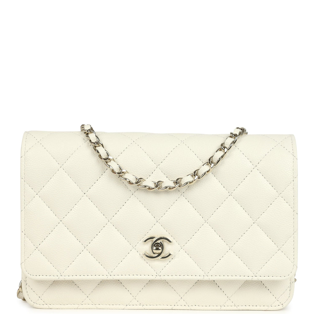 Chanel Wallet On Chain WOC White Caviar Light Gold Hardware