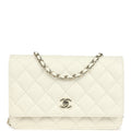 Chanel Wallet On Chain WOC White Caviar Light Gold Hardware