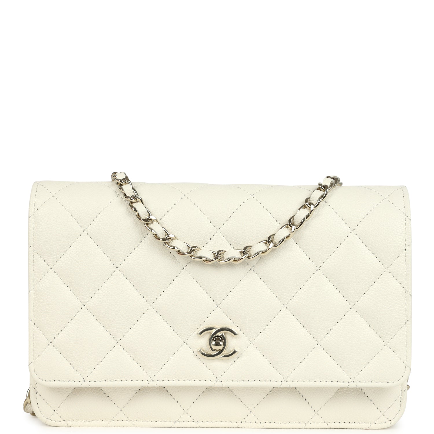 Chanel Wallet On Chain WOC White Caviar Light Gold Hardware