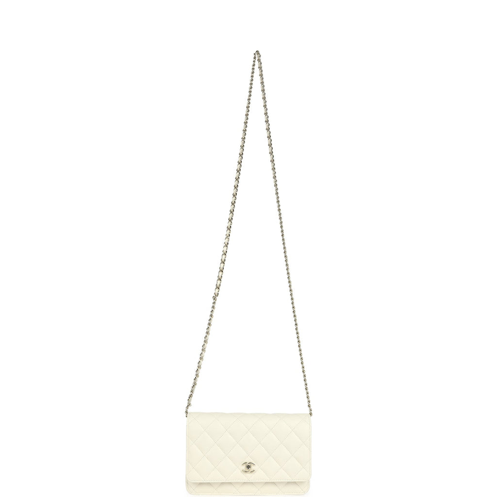 Chanel Wallet On Chain WOC White Caviar Light Gold Hardware