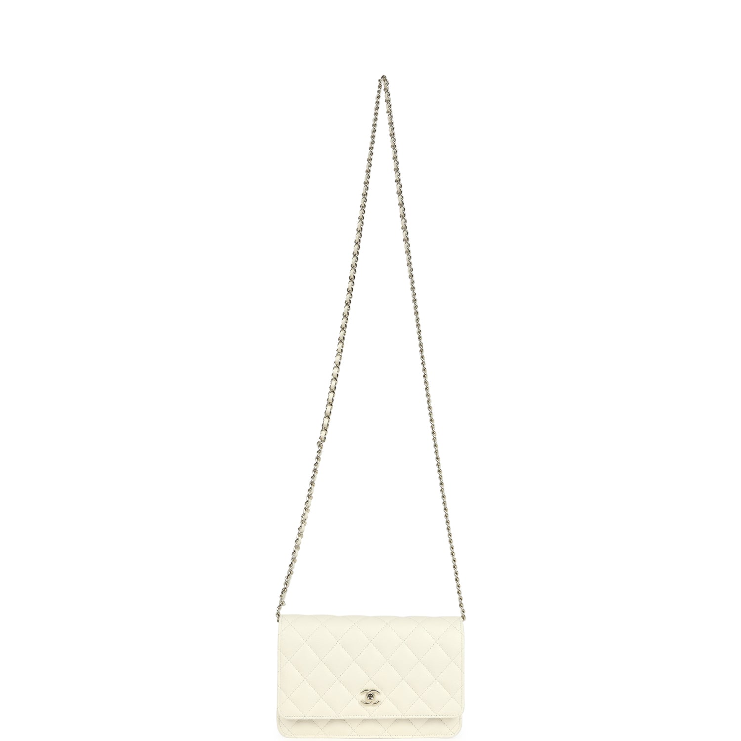 Chanel Wallet On Chain WOC White Caviar Light Gold Hardware