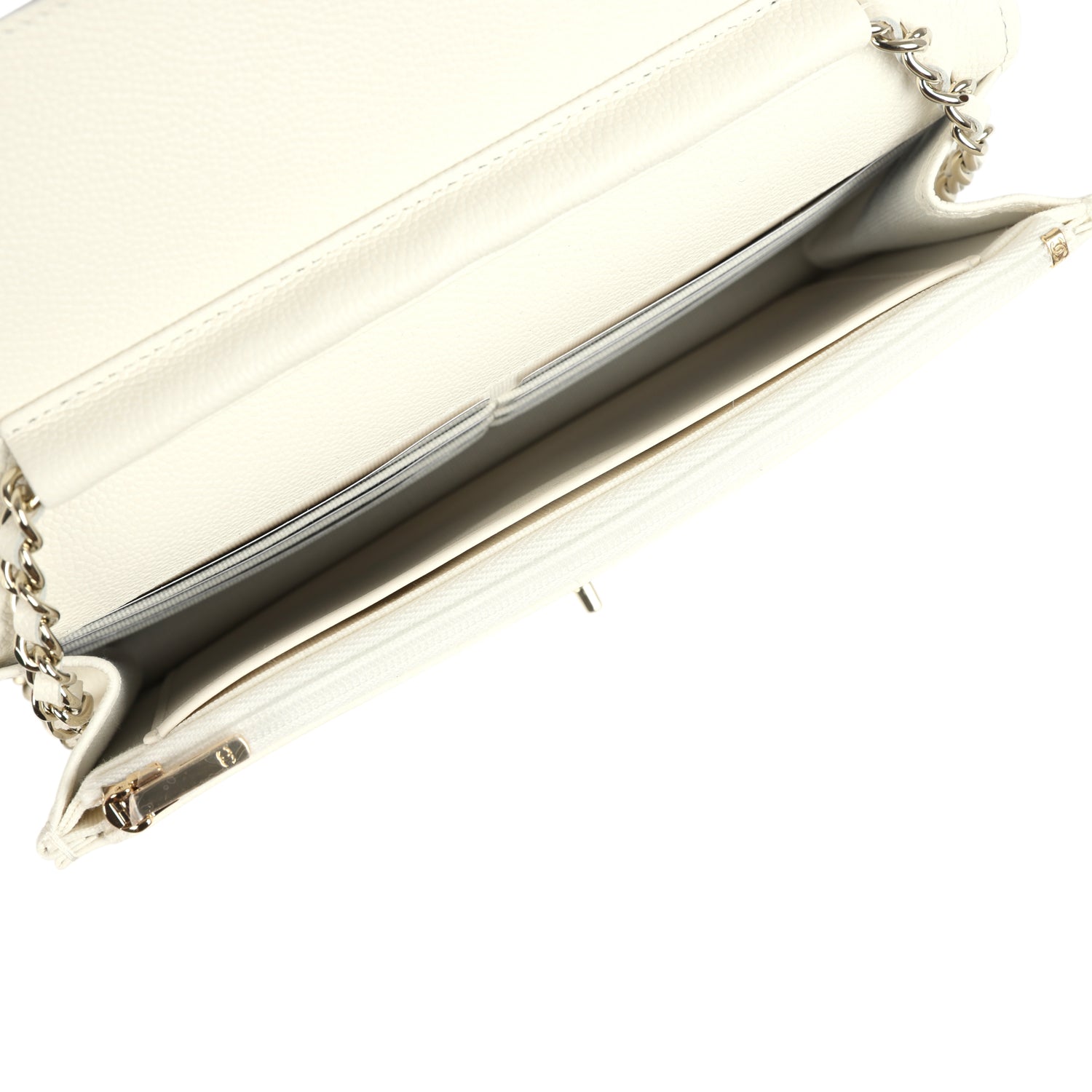 Chanel Wallet On Chain WOC White Caviar Light Gold Hardware