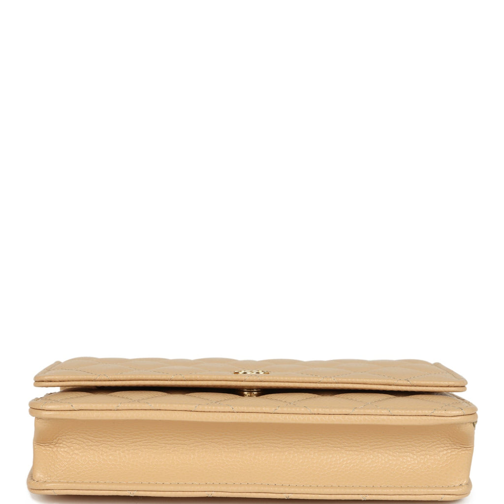 Chanel Wallet On Chain WOC Beige Caviar Gold Hardware
