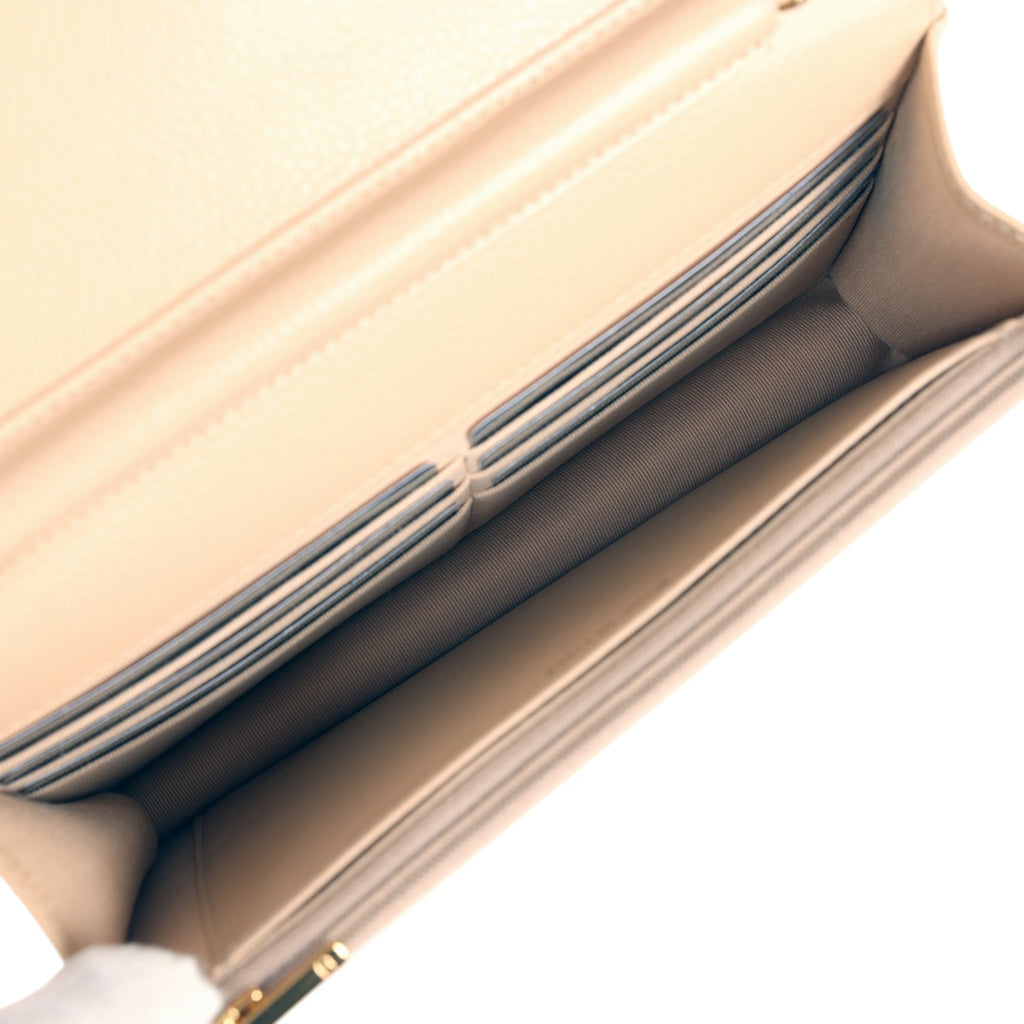 Chanel Wallet On Chain WOC Beige Caviar Gold Hardware