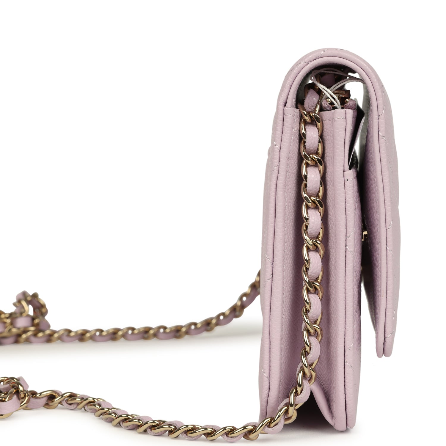 Chanel Wallet On Chain WOC Lilac Shiny Caviar Light Gold Hardware