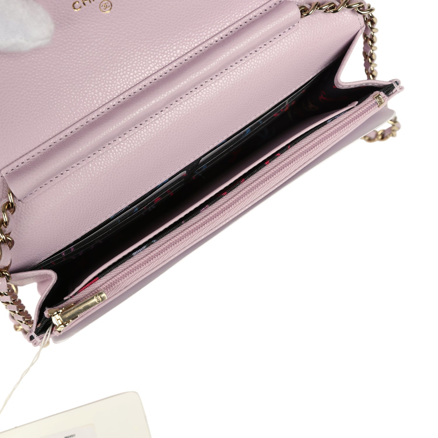 Chanel Wallet On Chain WOC Lilac Shiny Caviar Light Gold Hardware