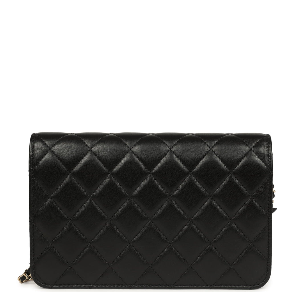 Chanel Wallet On Chain WOC Black Lambskin Light Gold Hardware