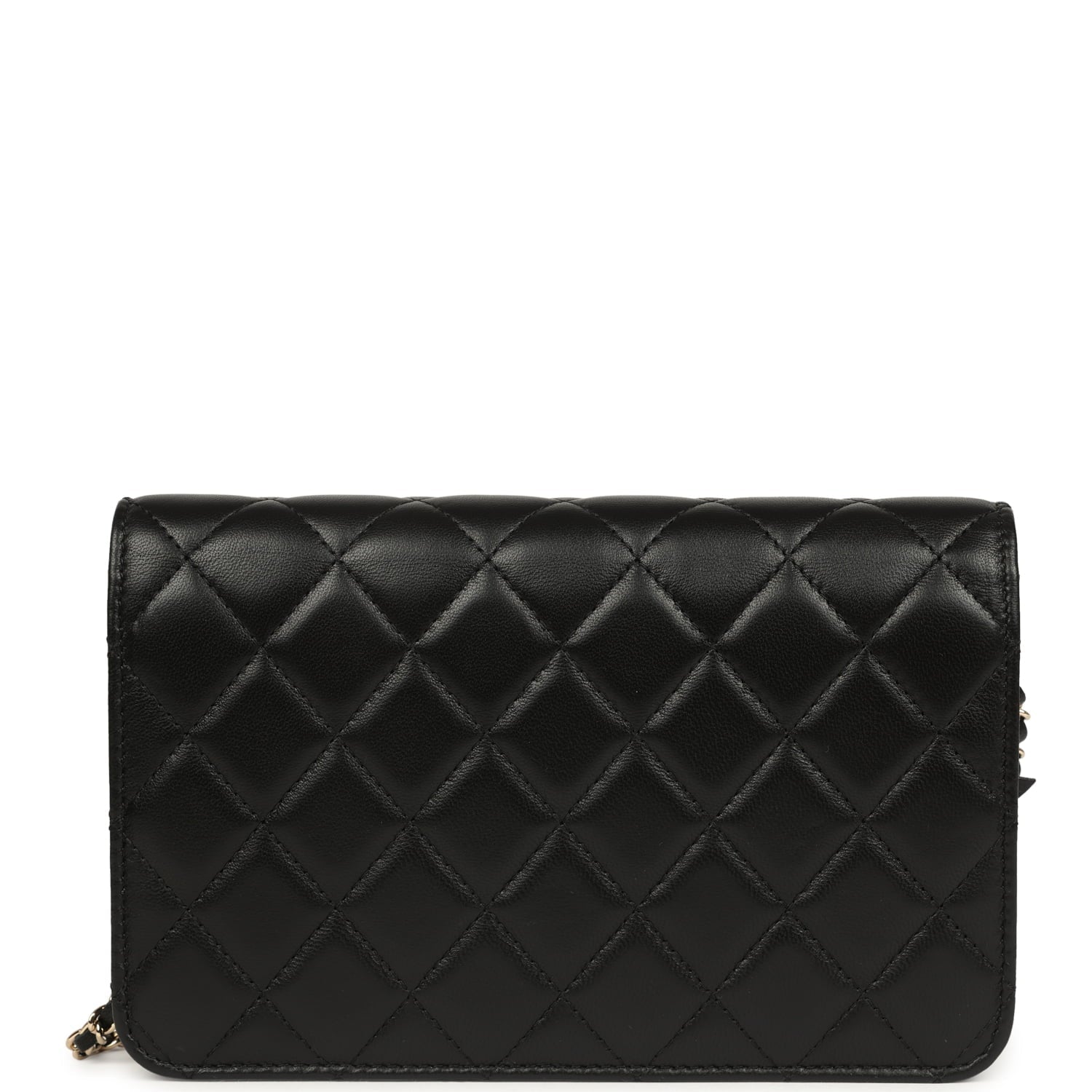 Chanel Wallet On Chain WOC Black Lambskin Light Gold Hardware