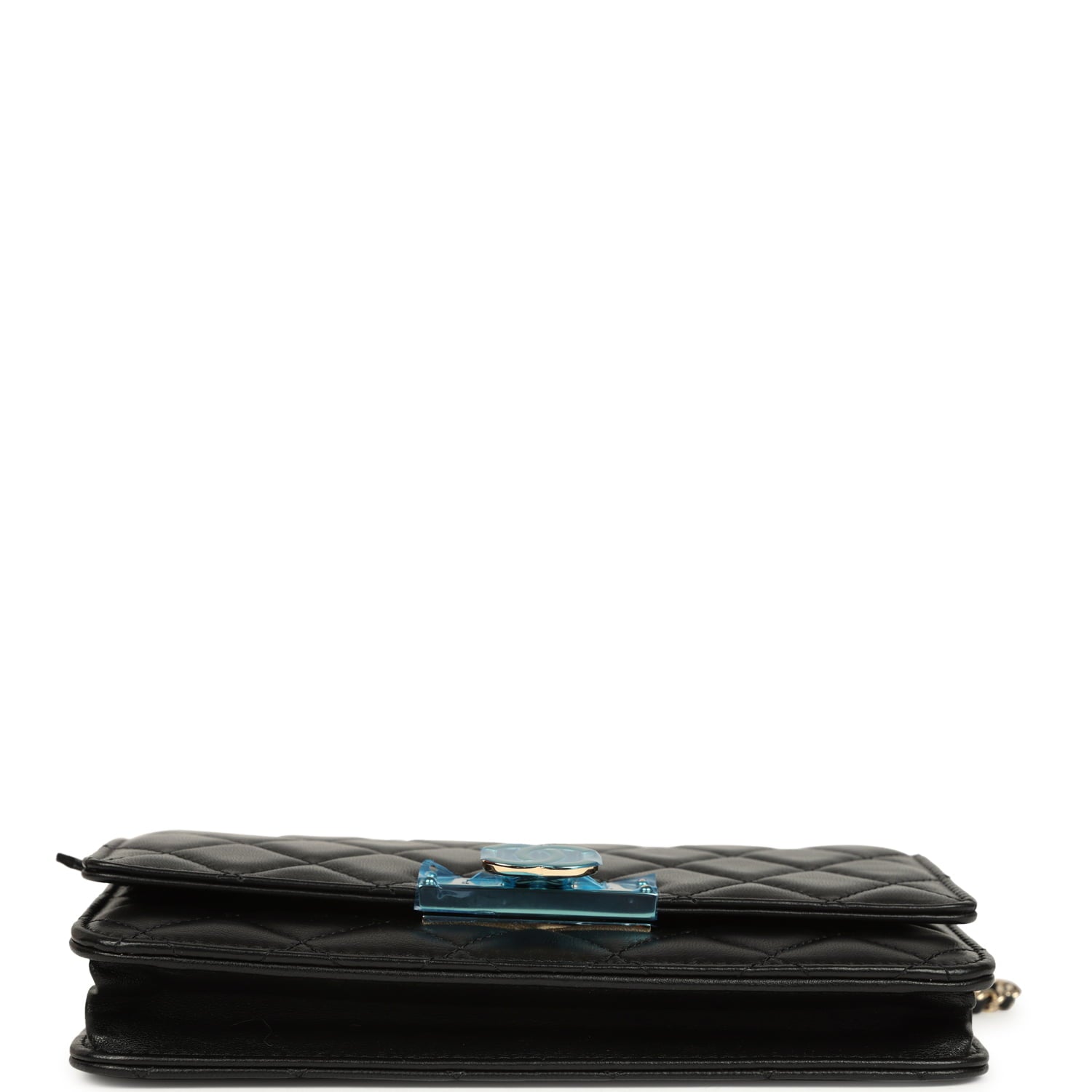 Chanel Wallet On Chain WOC Black Lambskin Light Gold Hardware