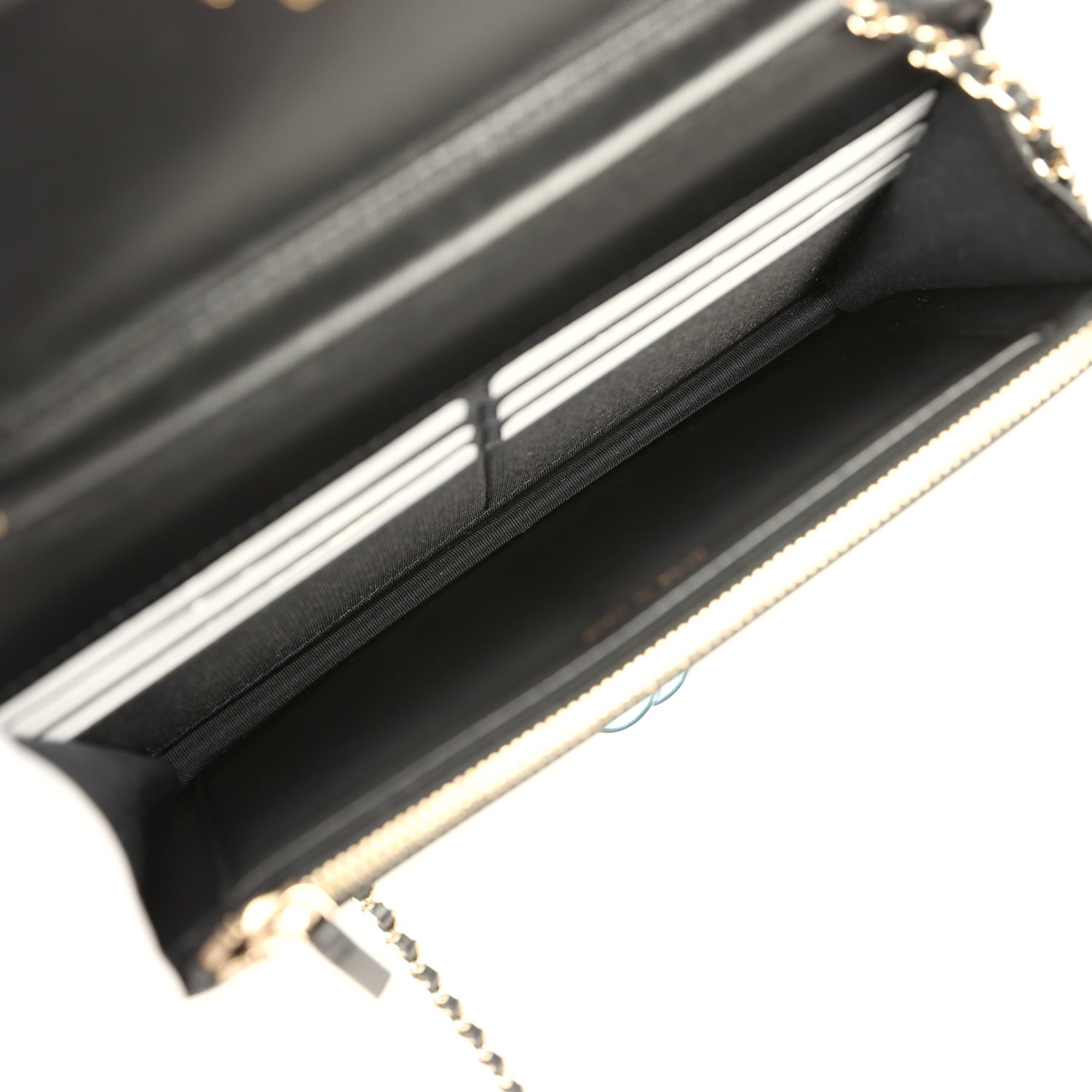Chanel Wallet On Chain WOC Black Lambskin Light Gold Hardware