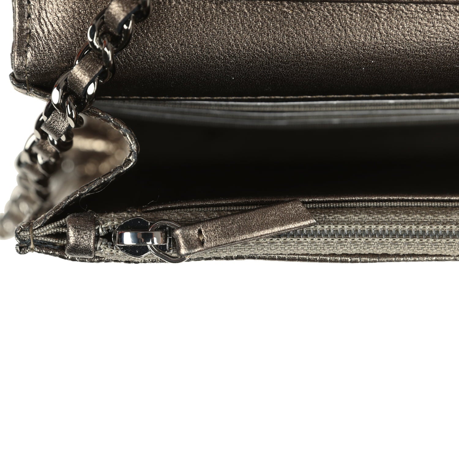 Chanel Wallet On Chain WOC Anthracite Lizard Ruthenium Hardware
