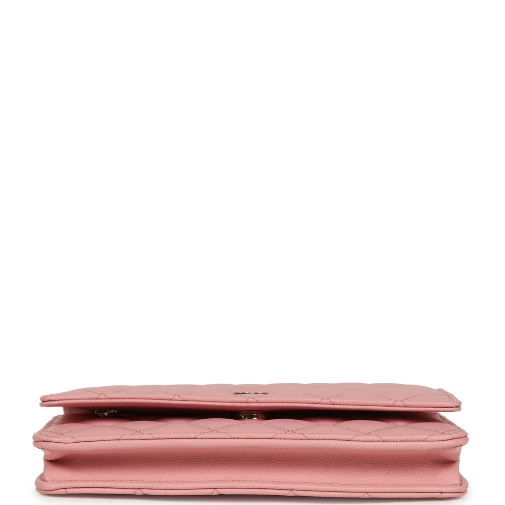 Chanel Wallet On Chain WOC Pink Shiny Caviar Light Gold Hardware