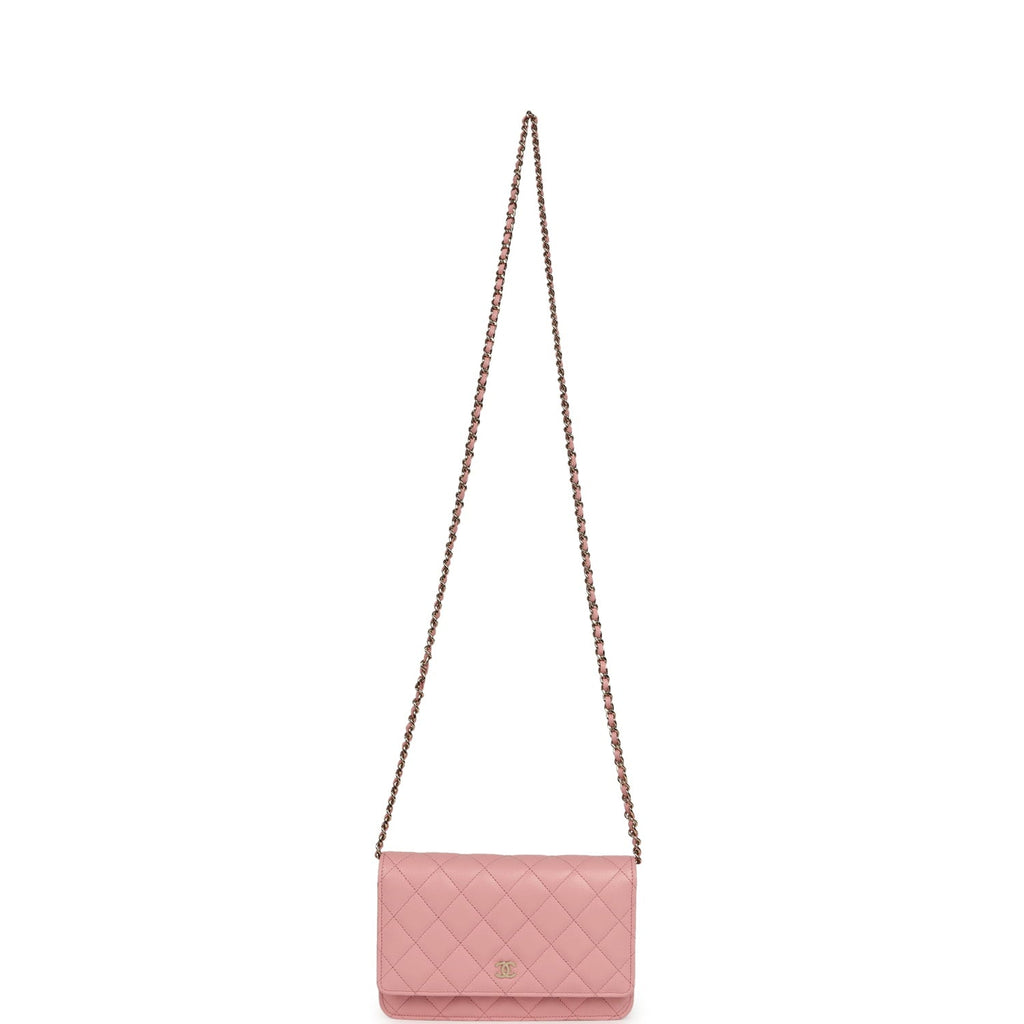 Chanel Wallet On Chain WOC Pink Shiny Caviar Light Gold Hardware