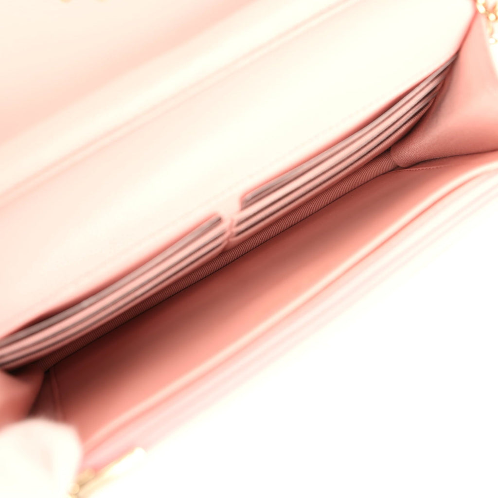 Chanel Wallet On Chain WOC Pink Shiny Caviar Light Gold Hardware