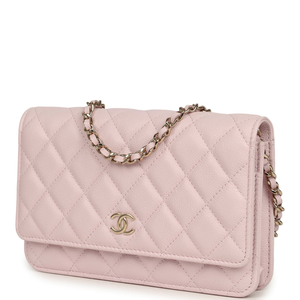 Chanel Wallet On Chain WOC Light Pink Caviar Light Gold Hardware