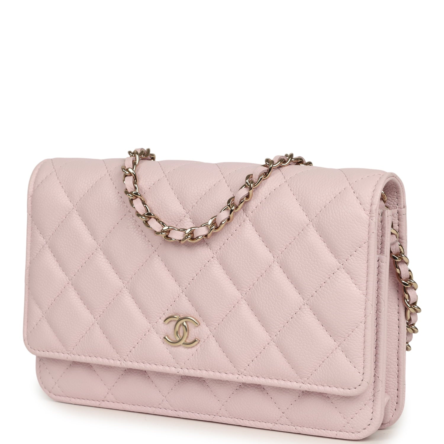 Chanel Wallet On Chain WOC Light Pink Caviar Light Gold Hardware
