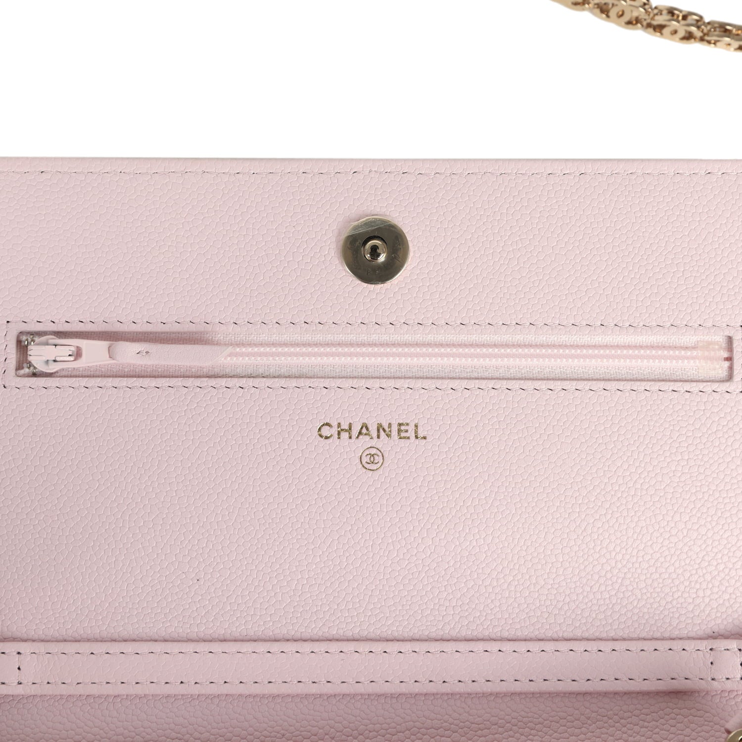 Chanel Wallet On Chain WOC Light Pink Caviar Light Gold Hardware