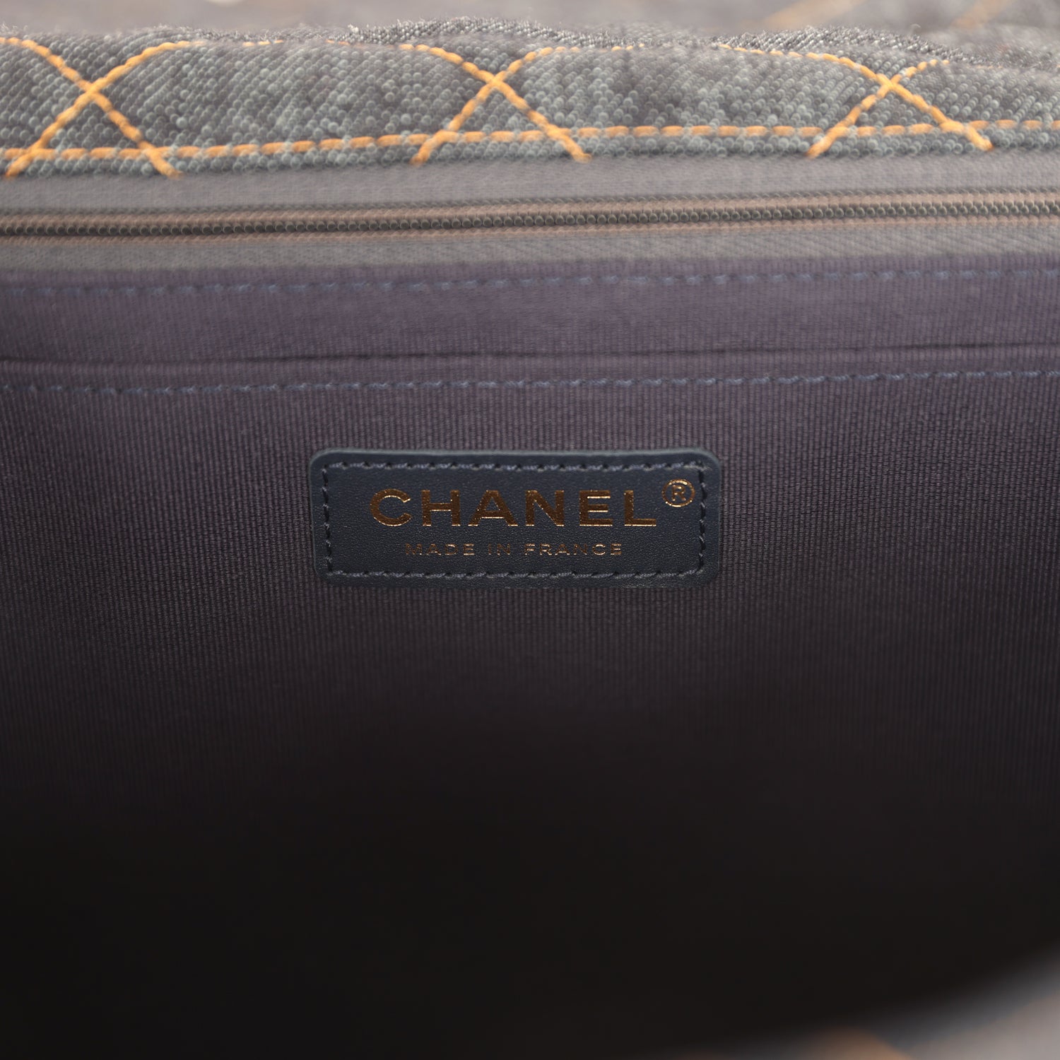 Chanel XXL Classic Single Travel Flap Bag Dark Blue Denim Brushed Gold Hardware