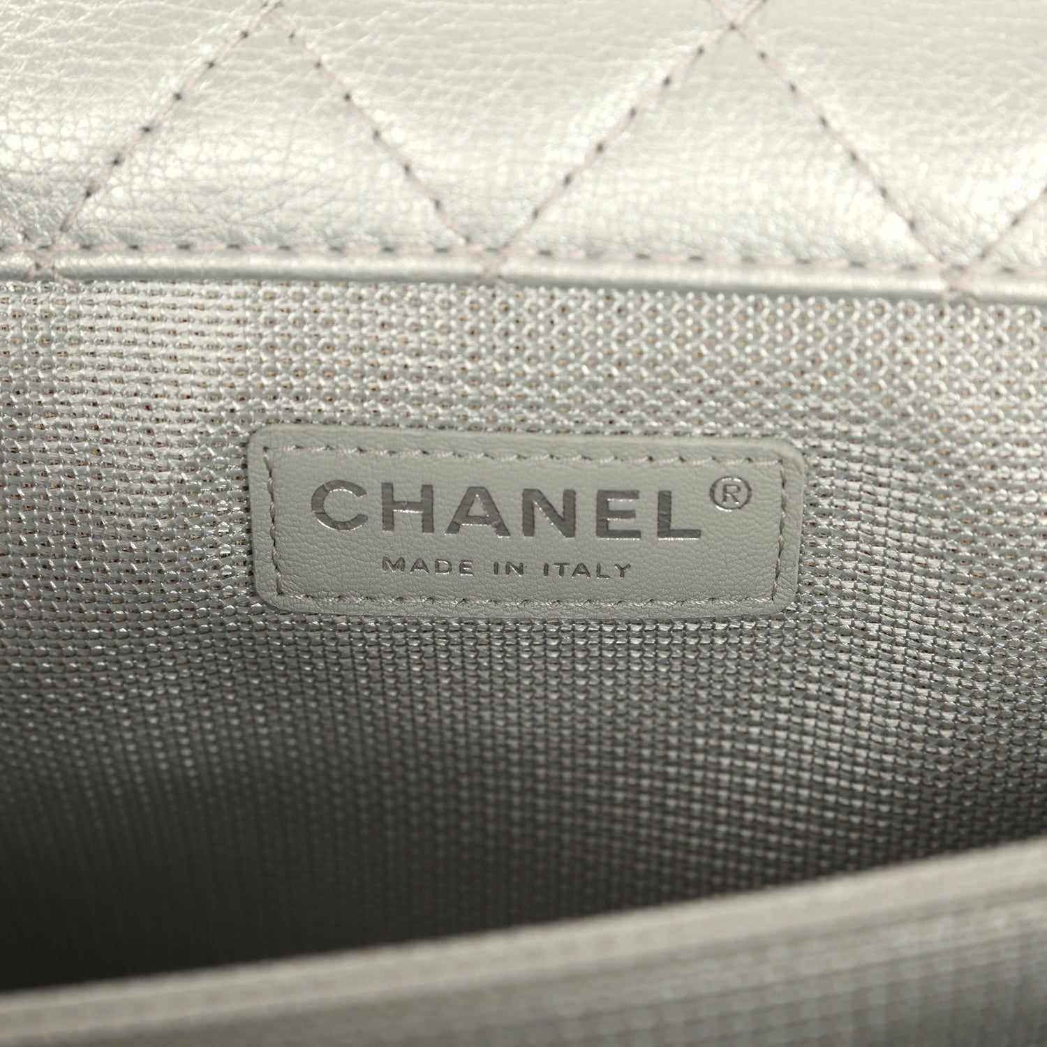 Chanel XXL Classic Single Flap Bag Silver Metallic Calfskin Aged Ruthenium Hardware