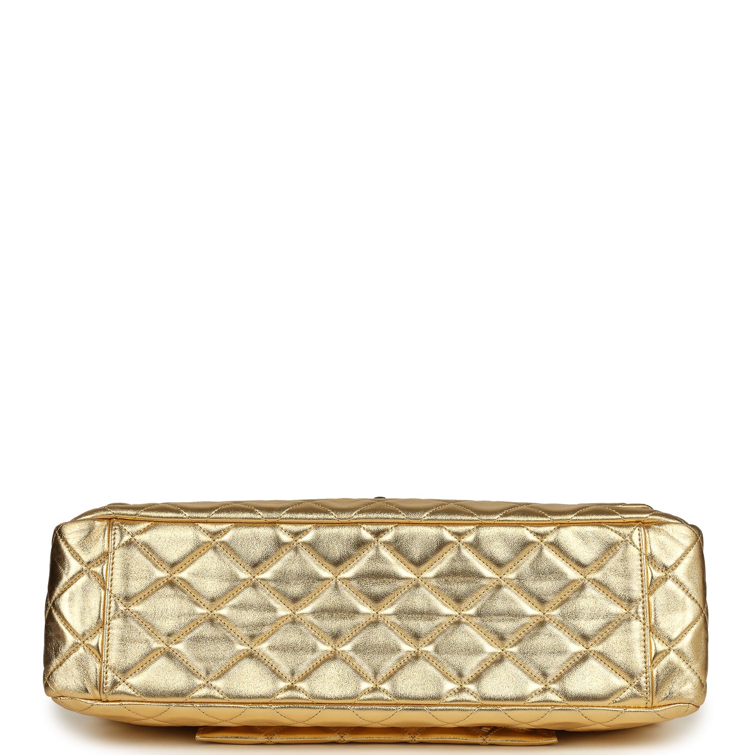 Chanel XXL Classic Single Flap Bag Gold Metallic Lambskin Light Gold Hardware