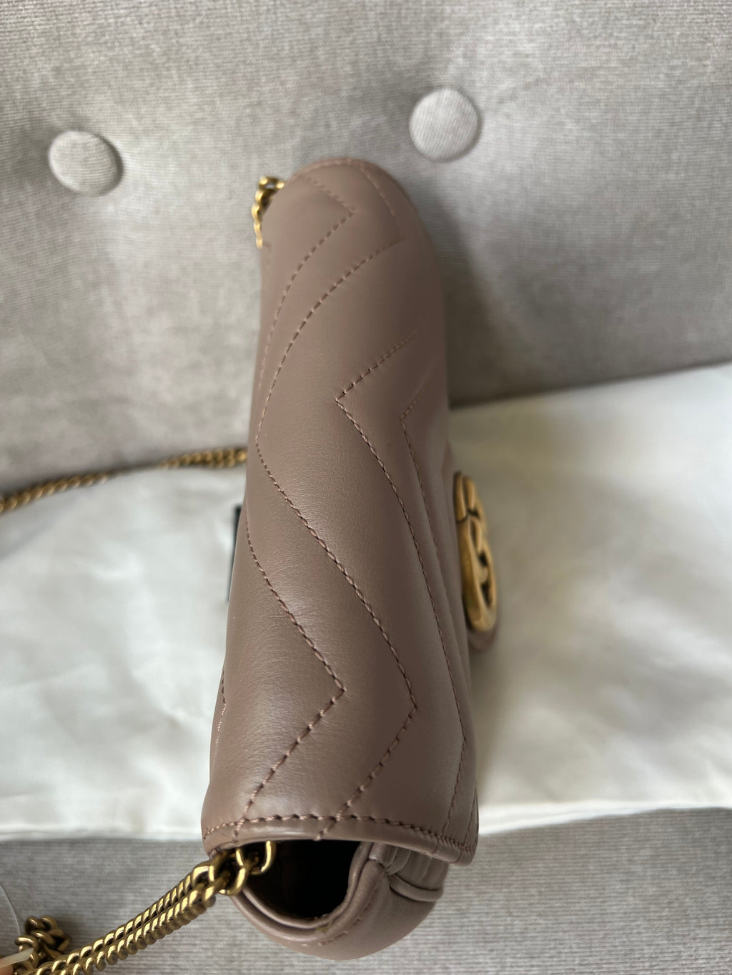 Gucci GG Dusty Pink Marmont Super Mini Shoulder Bag