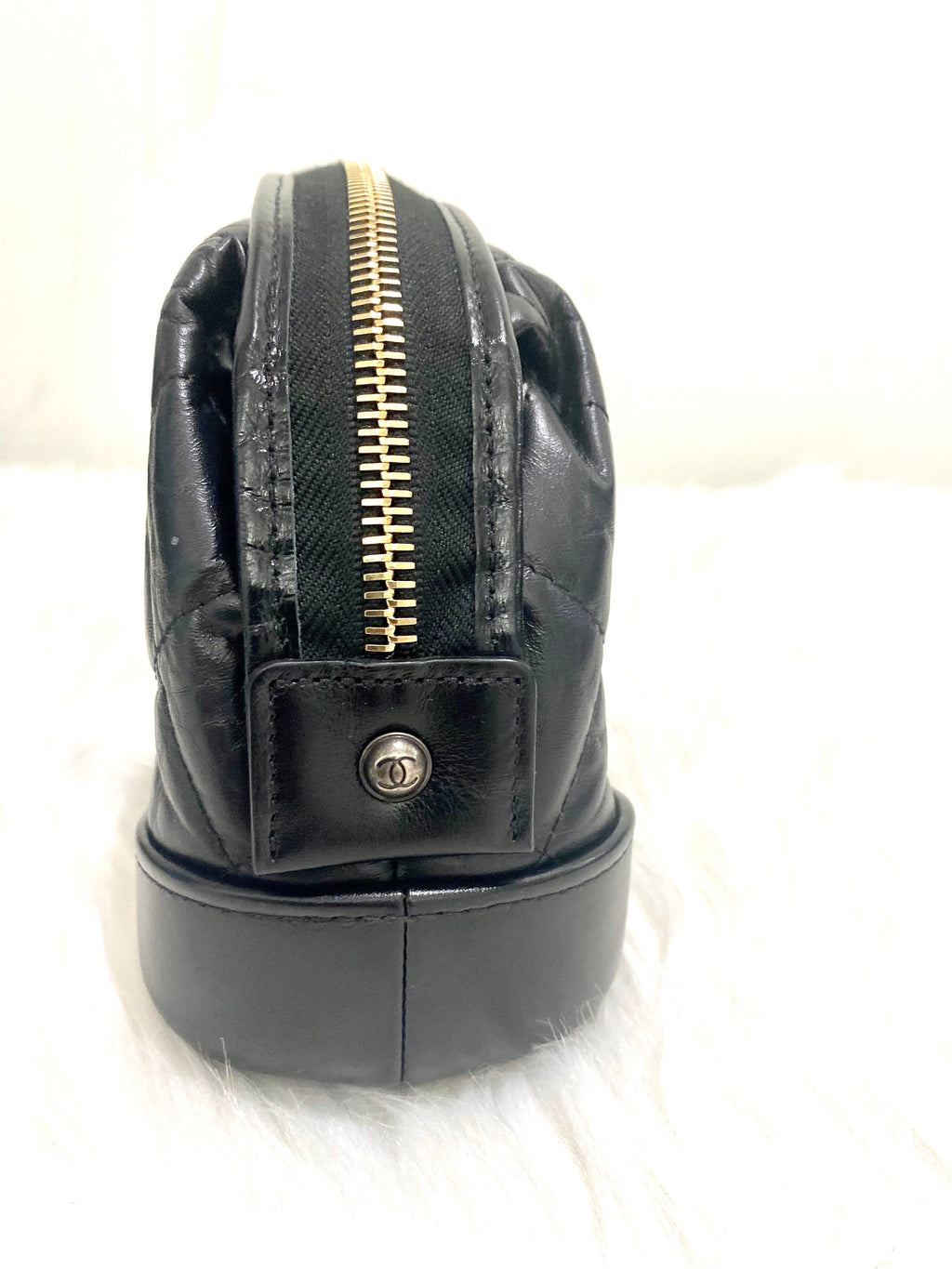 CHANEL GABRIELLE QUILTED AGED CALFSKIN COSMETIC CASE