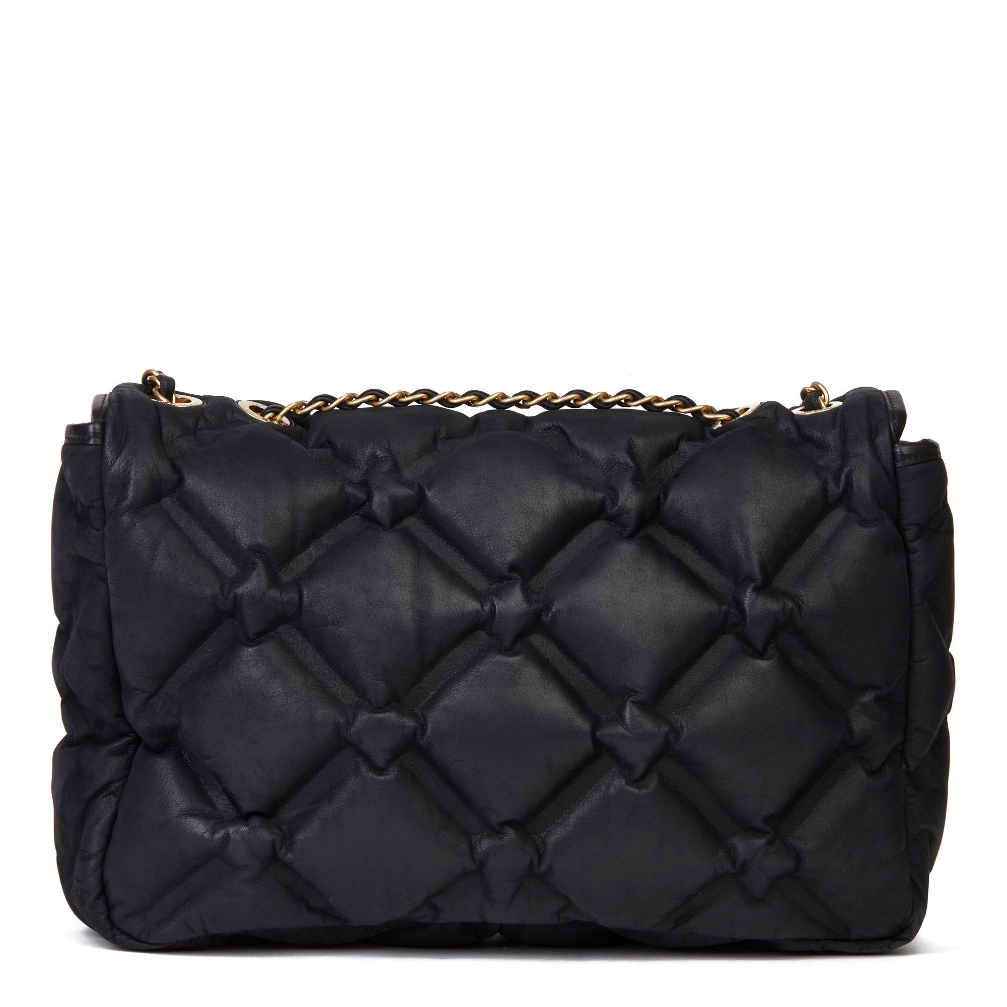 CHANEL QUILTED IRIDESCENT CALFSKIN LEATHER JUMBO CHESTERFIELD FLAP BAG