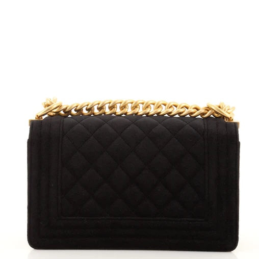 CHANEL MEDIUM BOY FLAP QUILTED VELVET BAG