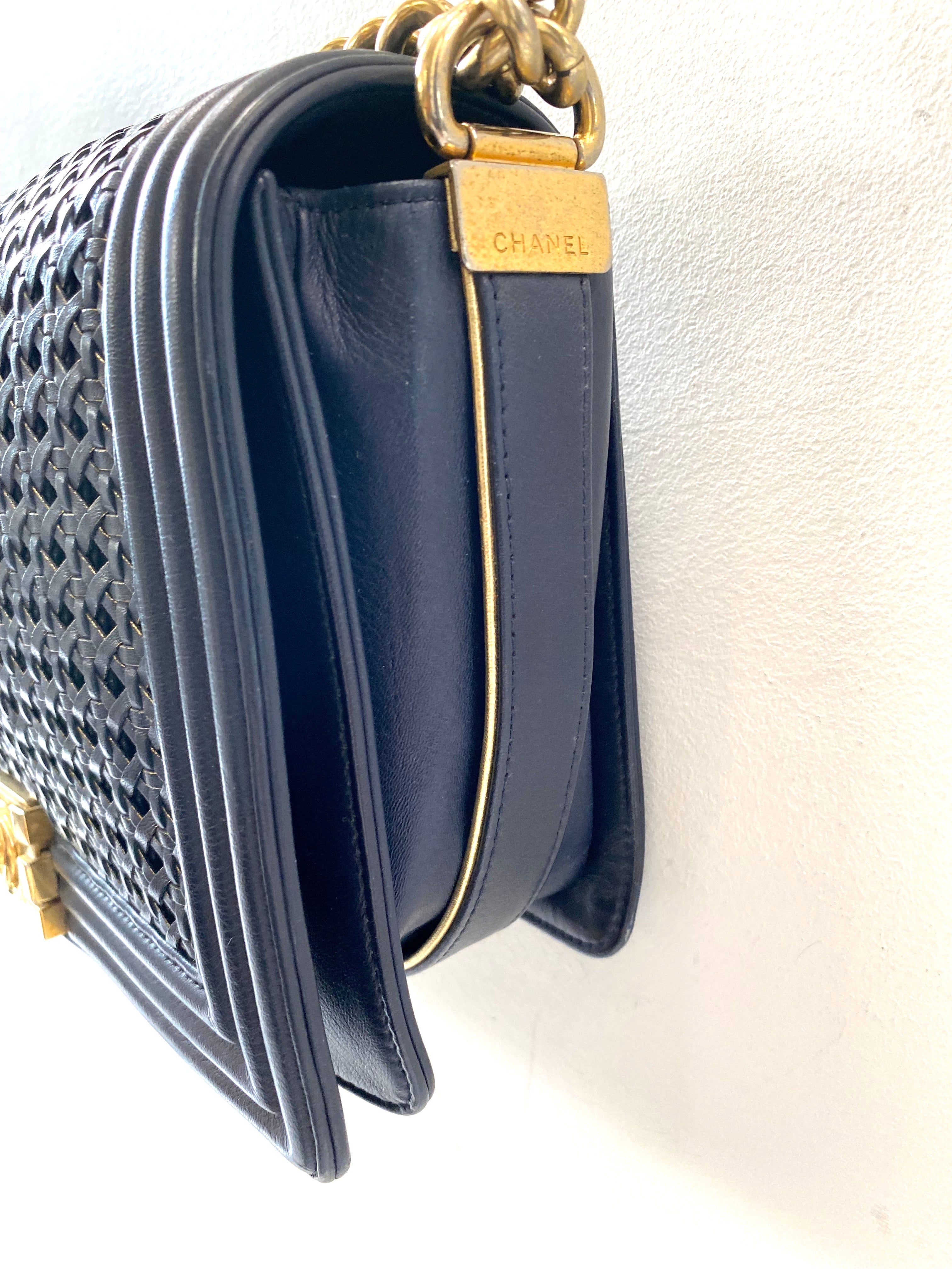 CHANEL BOY FLAP BRAIDED SHEEPSKIN NEW MEDIUM BAG