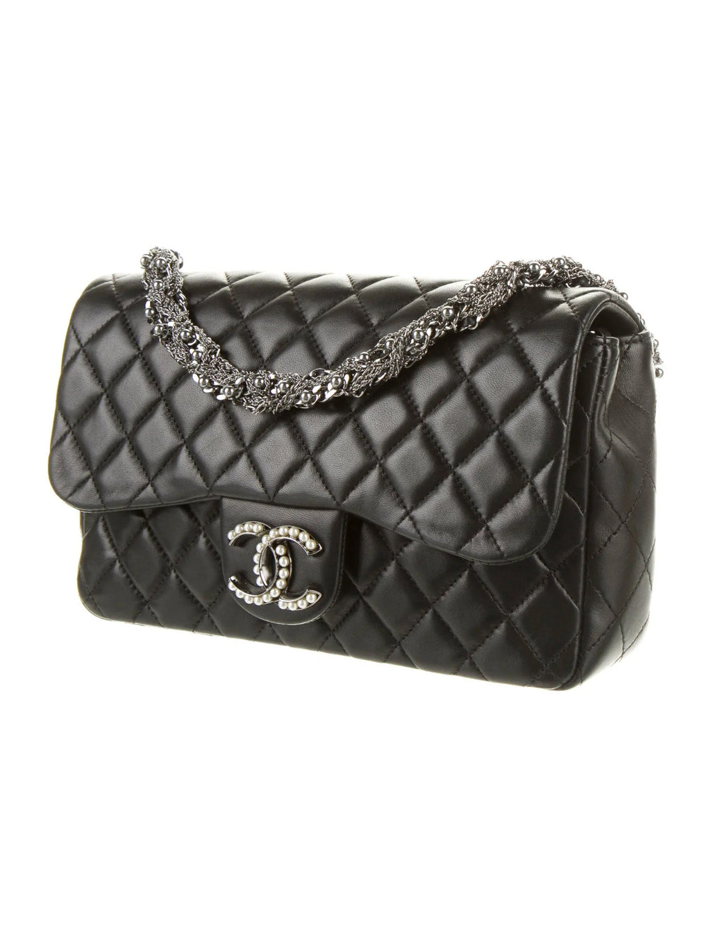 CHANEL CC WESTMINSTER PEARL FLAP LAMBSKIN BAG