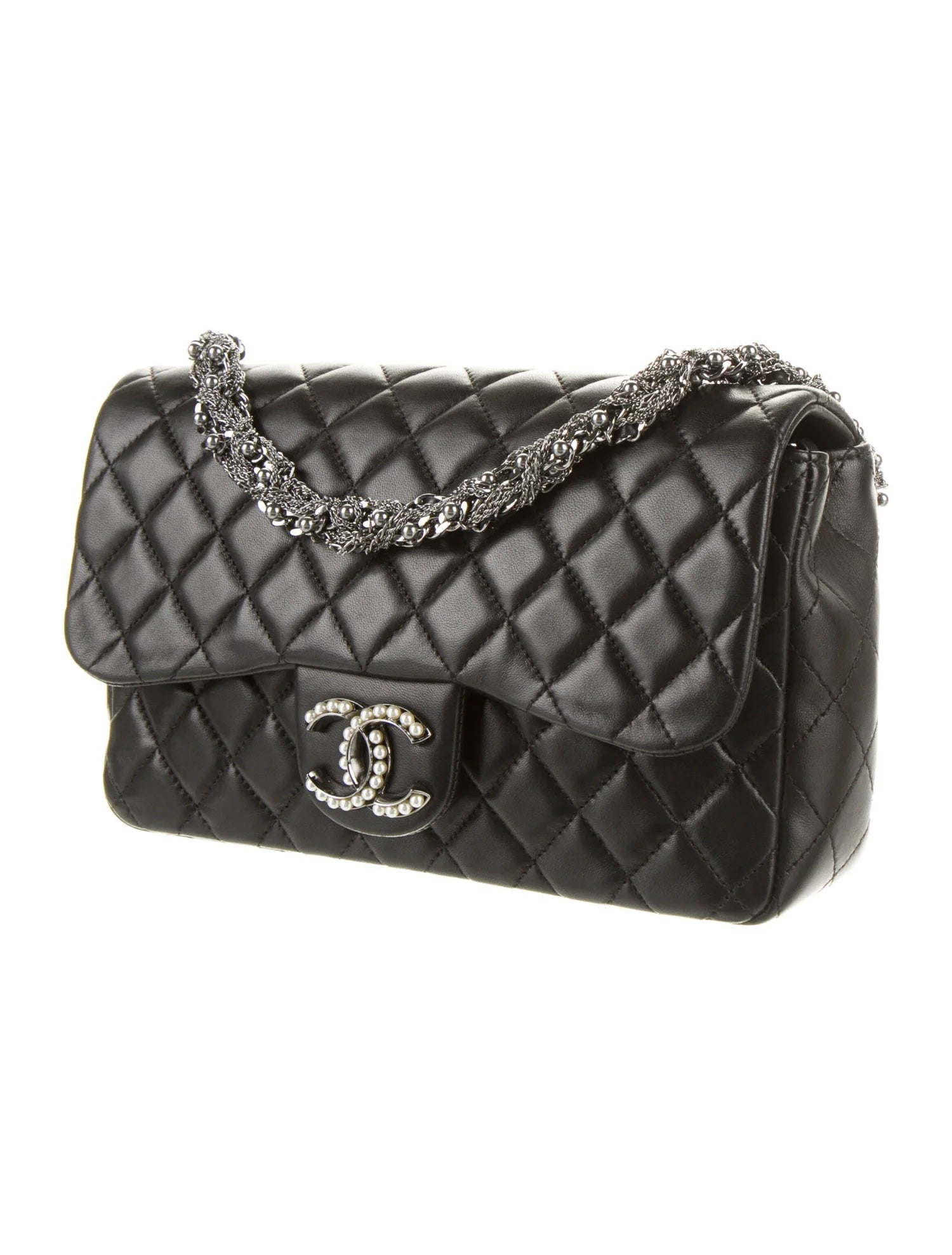CHANEL CC WESTMINSTER PEARL FLAP LAMBSKIN BAG